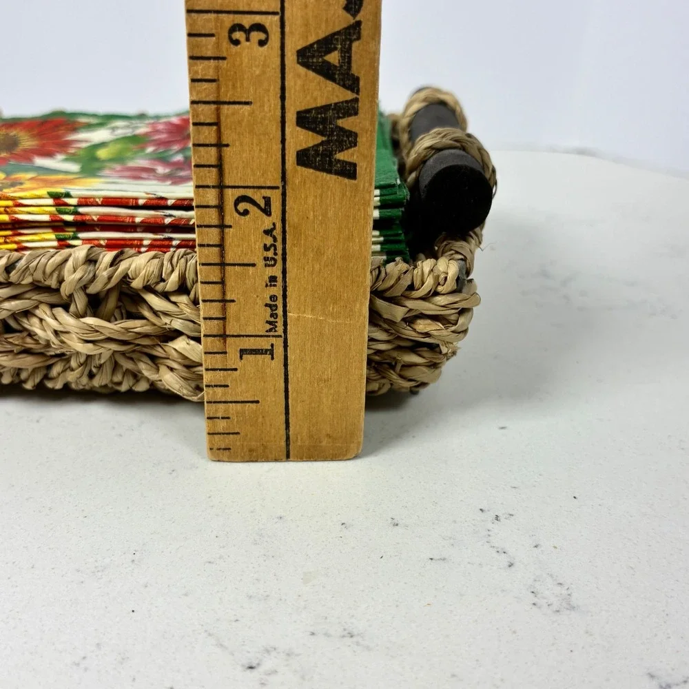 Napkin Holder Tray Woven Seagrass Farmhouse Rustic Cottage Fall Country Kitchen